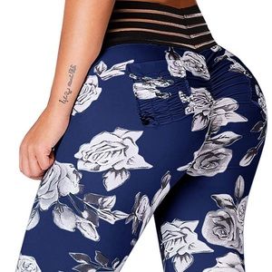 Floral scrunch butt leggings
